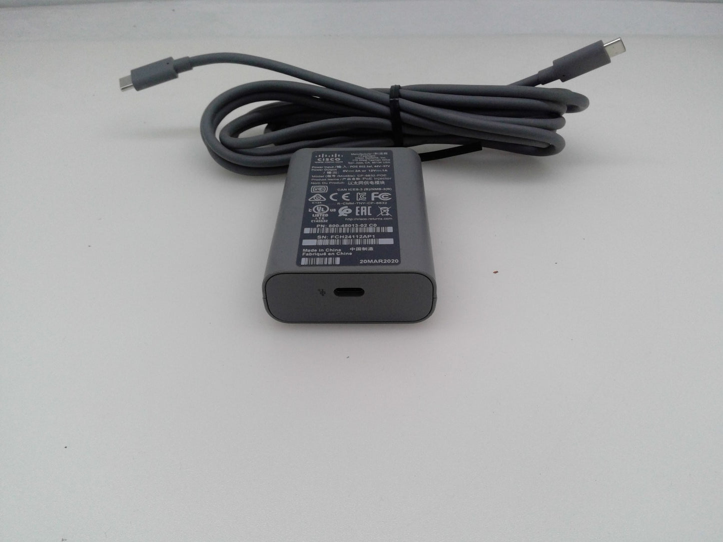 Cisco CP-8832-POE POE Injector Power Supply for 8832 Conference Phone