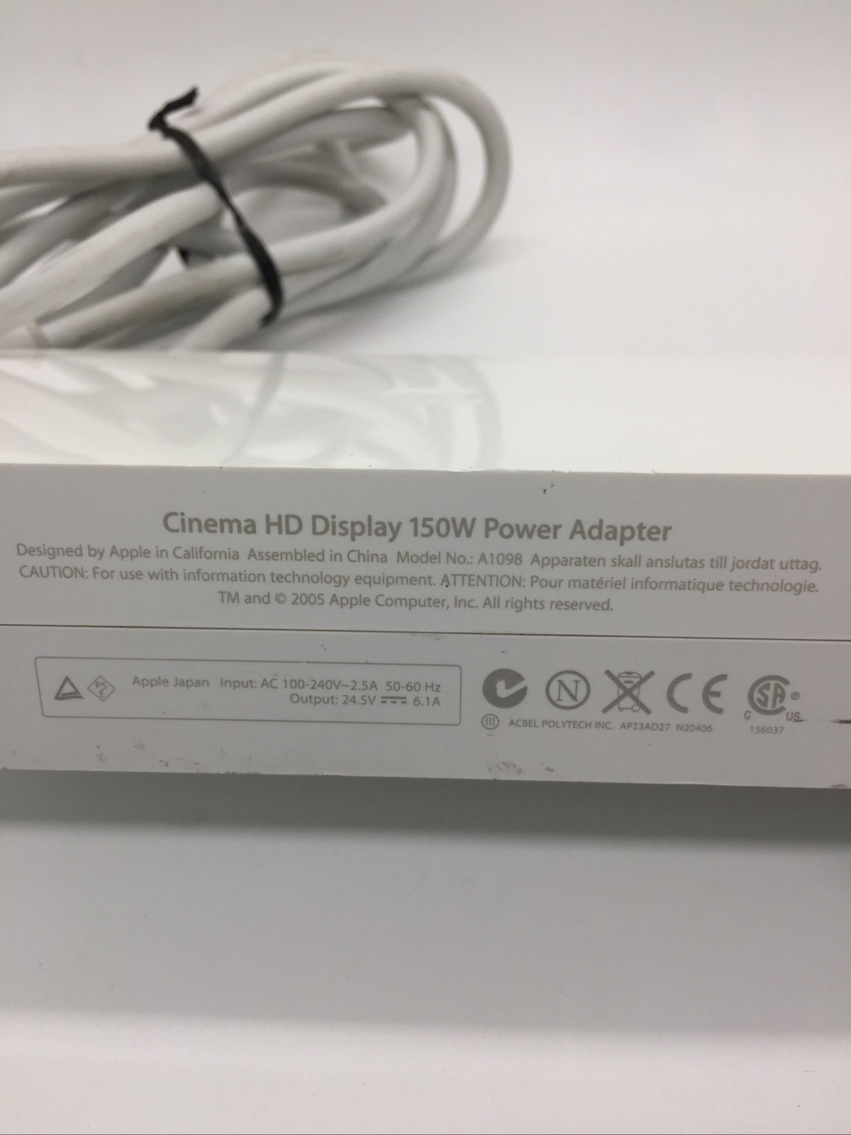 Original Apple A1098 150W Power Supply AC Adapter for 30" Cinema HD Display