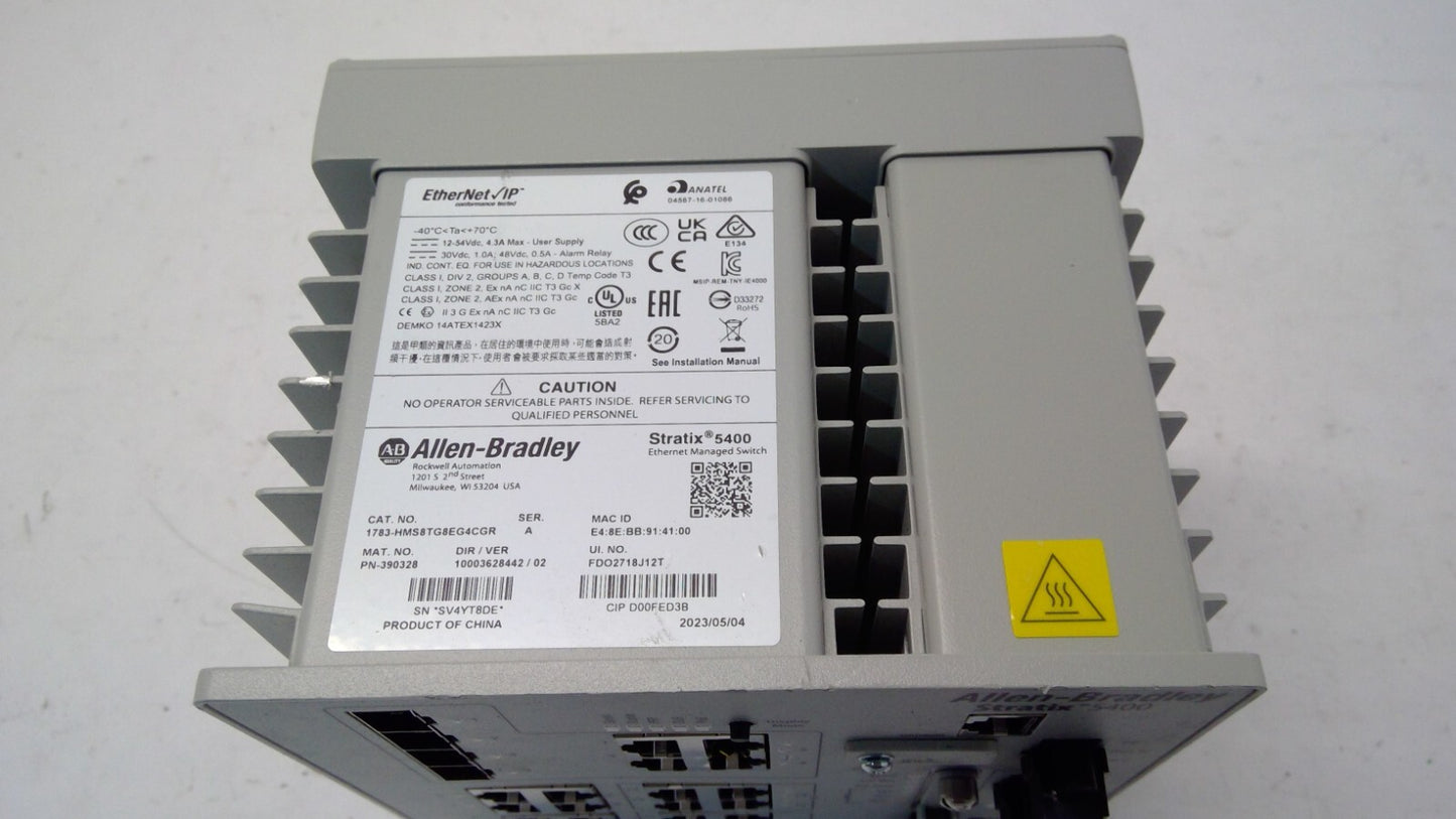 Allen Bradley Stratix 5400 1783-HMS8TG8EG4CGR /A Ethernet Mng Switch *Read*