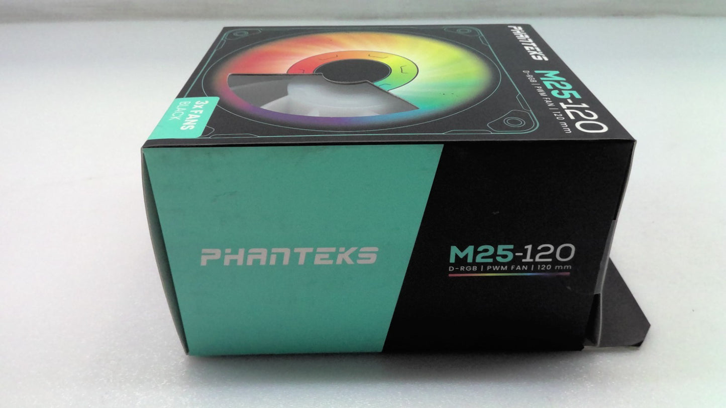 Phanteks M25-120 D-RGB PWM FAN Triple Pack, 3x 120mm ARGB High Performance Black