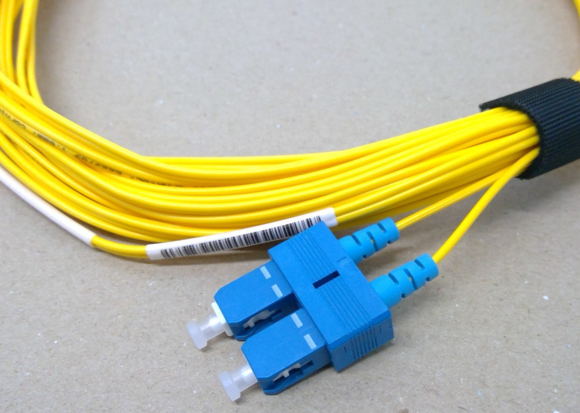 LOT OF 10 SM Duplex Patchcord SM 8 Micron LC/SC/DX Fiber Jumper 12M CB-FB-720012