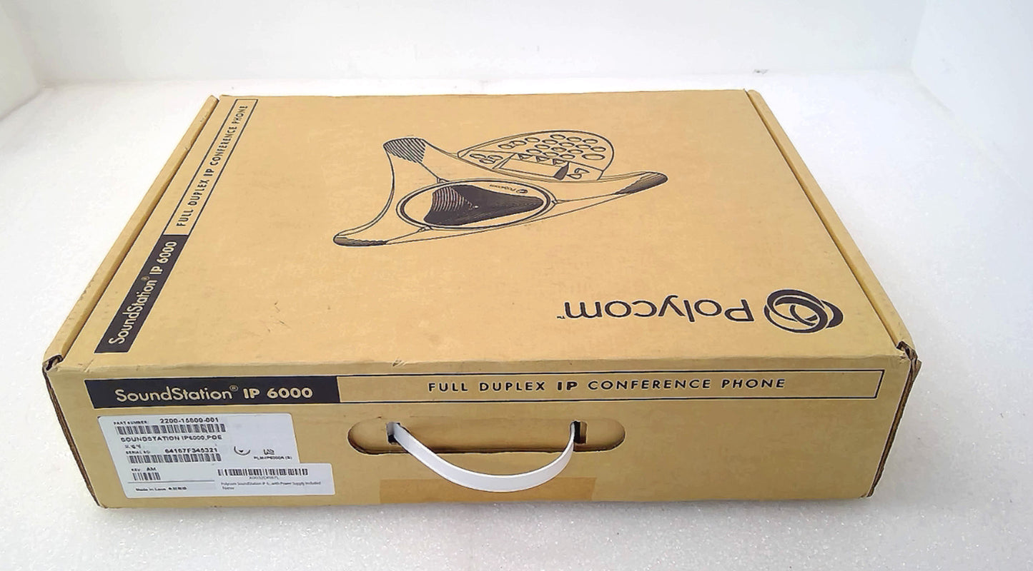 Open POLYCOM SoundStation IP 6000 PoE Business CONFERENCE PHONE 2200-15600-001