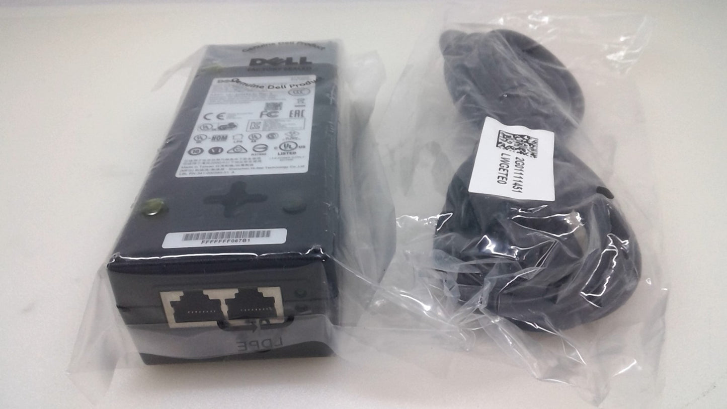 NEW Genuine PoE Dell / SonicWALL Power Over Ethernet Injector ADPE01-0B1 W/Cord
