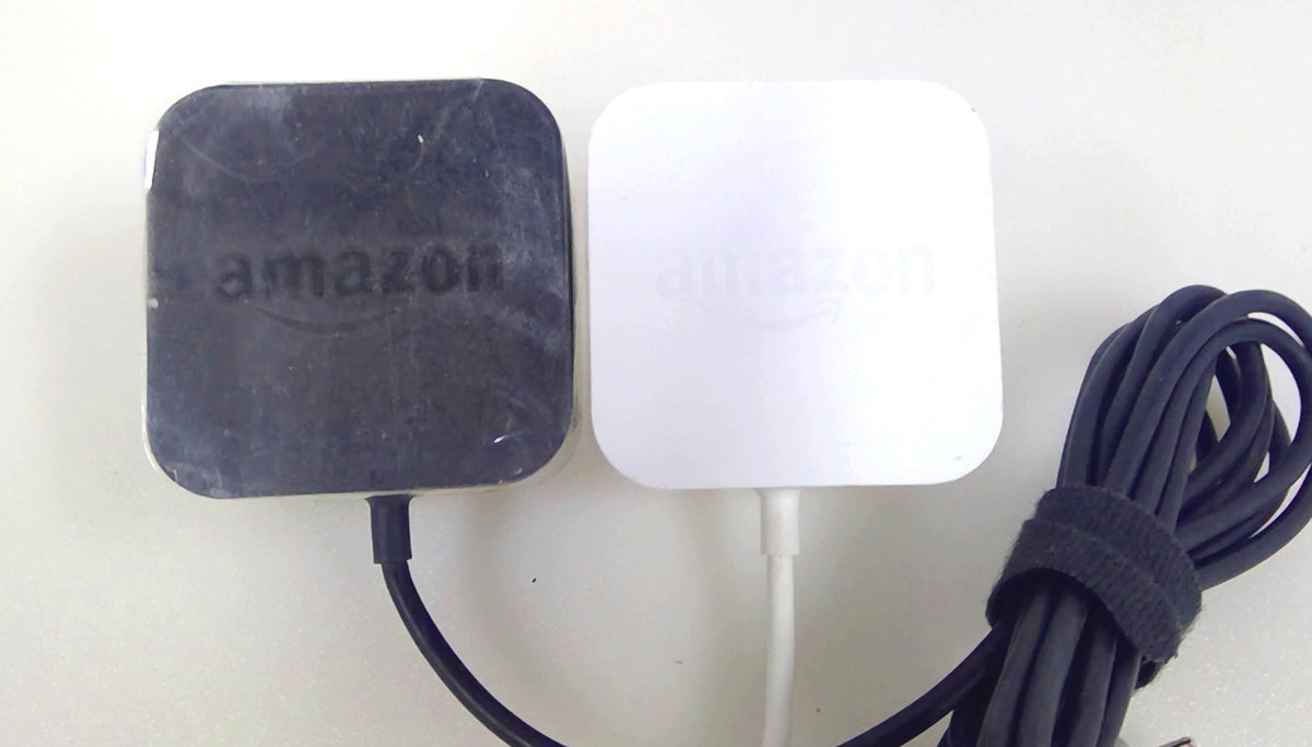 Lot of 2 Genuine Amazon 15W Power Adapters 12V 1.25A Black & White