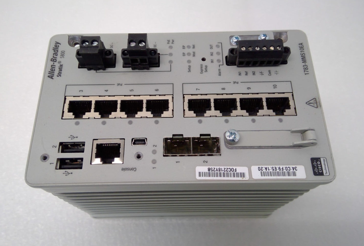 Allen-Bradley 1783-MMS10EA Stratix 5800 Managed Ethernet Switch*Read*
