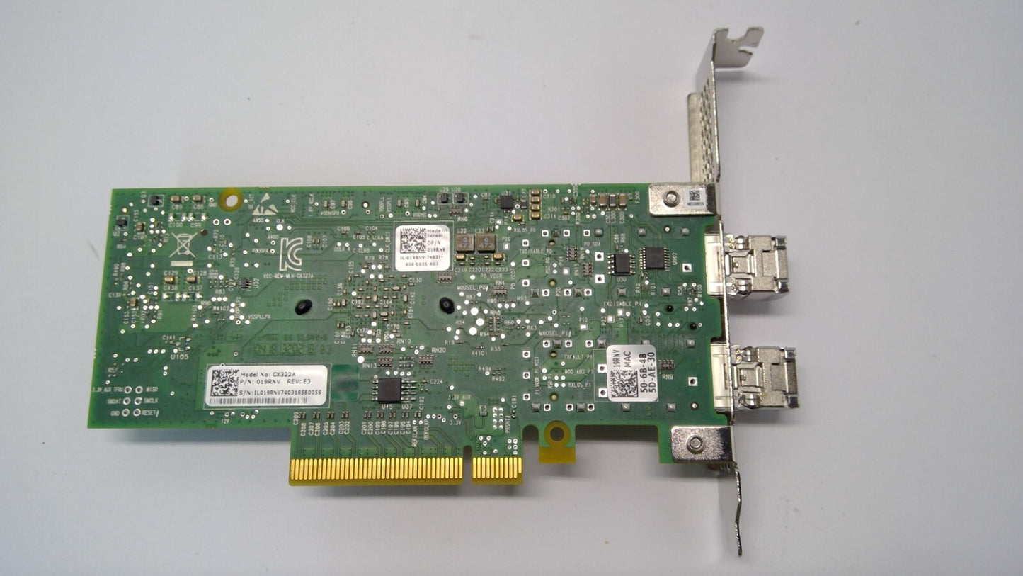 Dell Mellanox CX322A Connectx-3 2-Port 10Gbps PCI-E Network Adaptor 019RNV w/SFP