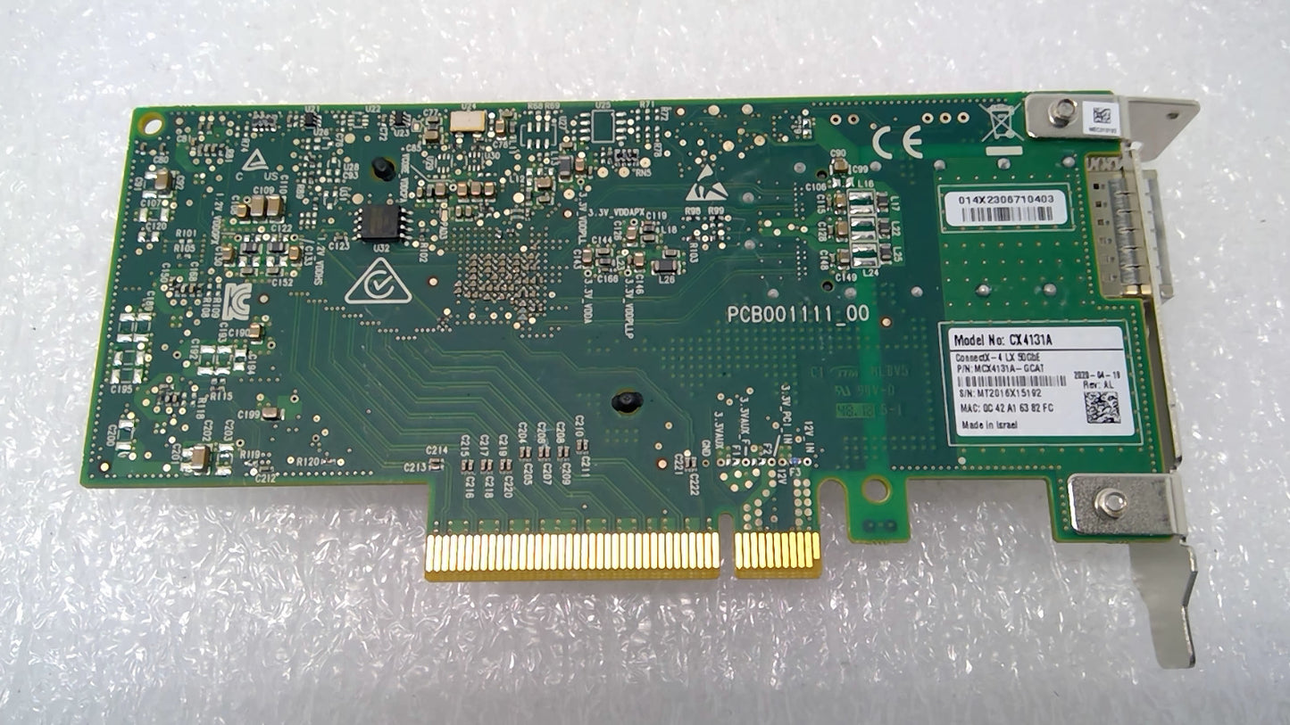 Mellanox MCX4131A-GCAT ConnectX-4 1-Port 50Gbps PCI-e QSFP28 Network Adapter LP
