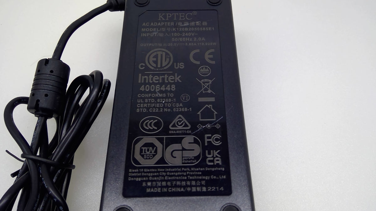 KPTEC K120B2050585E1 120W 20.5V 5.85A AC/DC Power Adapter Charger 7.5x5.0mm