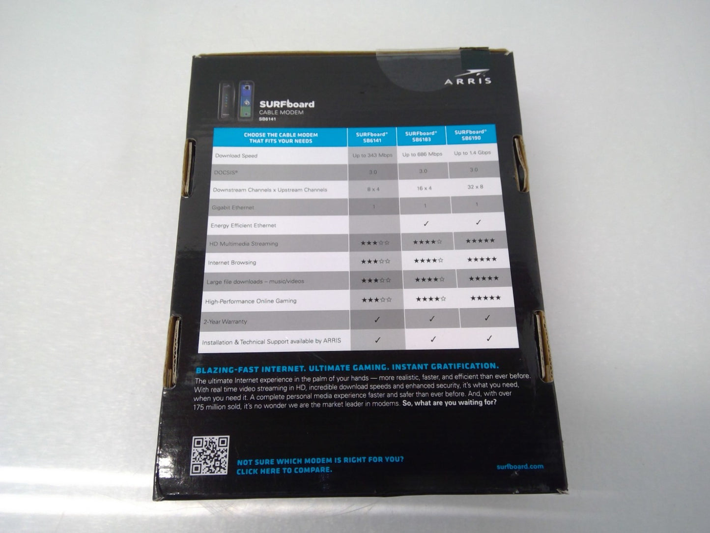 OpenBox ARRIS Surfboard DOCSIS  Arris Surfboard SB6141 8X Faster Than Docsis 2.0