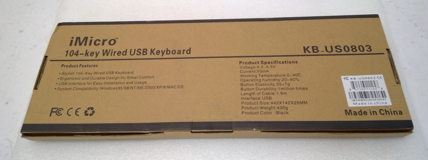 LOT OF 10 iMicro KB-US0803 104-Key Wired USB English Keyboard (Black)