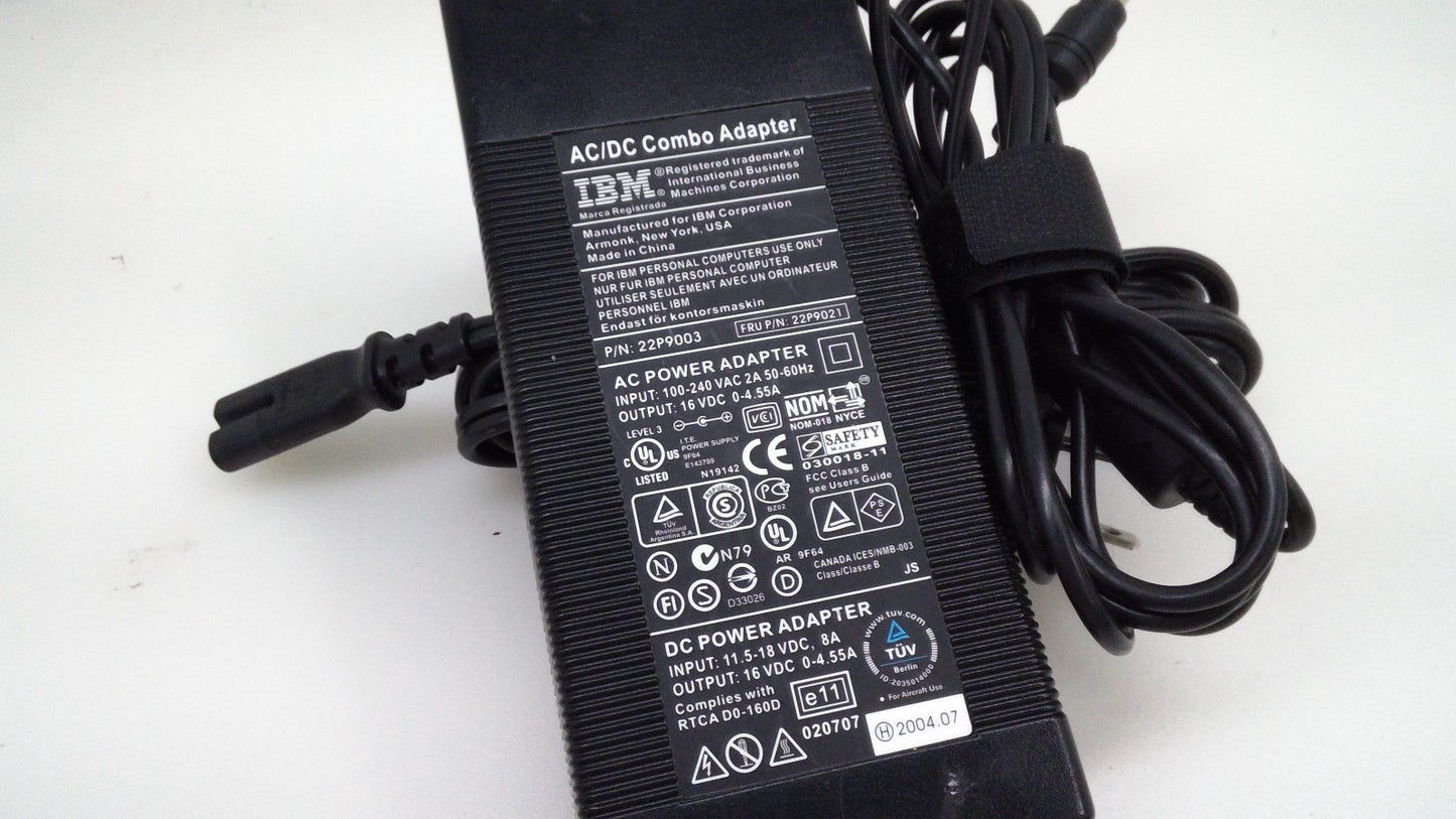 Genuine IBM AC/DC Combo Adapter 16V 4.55A 72W 22P9003 22P9021  W/AC cord