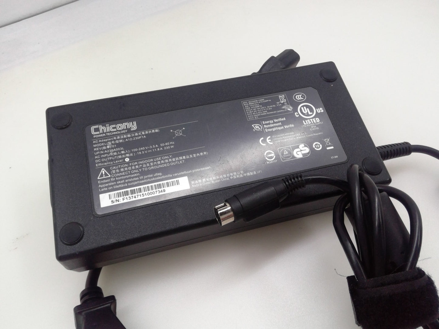 Genuine  Chicony AC Adapter A12-230P1A 19.5V 11.8A 230W 4-Pin Laptop Charger
