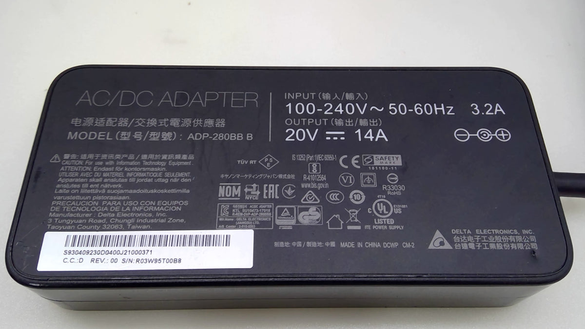 Genuine OEM Delta 280W ADP-280BB B 20V 14A 7.4x5.0mm Adapter For MSI