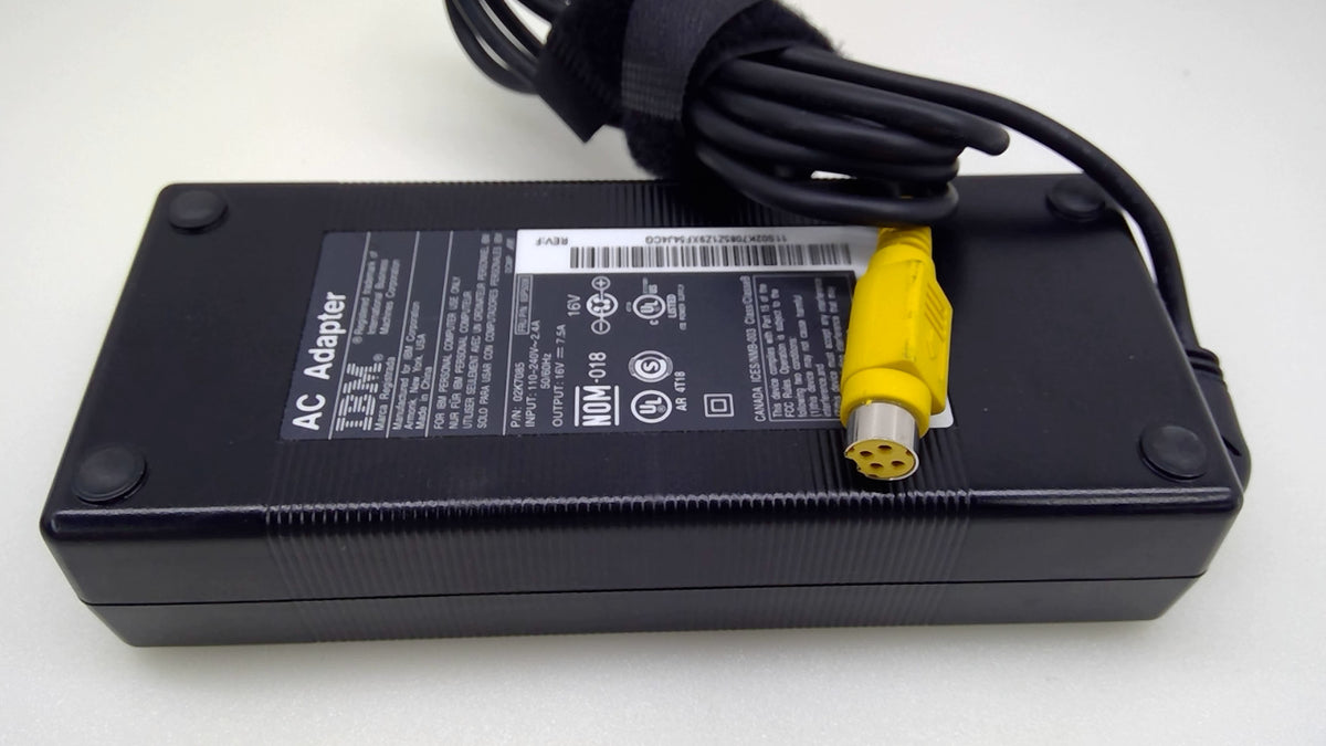 Genuine IBM 02K7085 93P5006 120W 16V 7.5A AC Adapter Yellow 4-Pin Power Supply