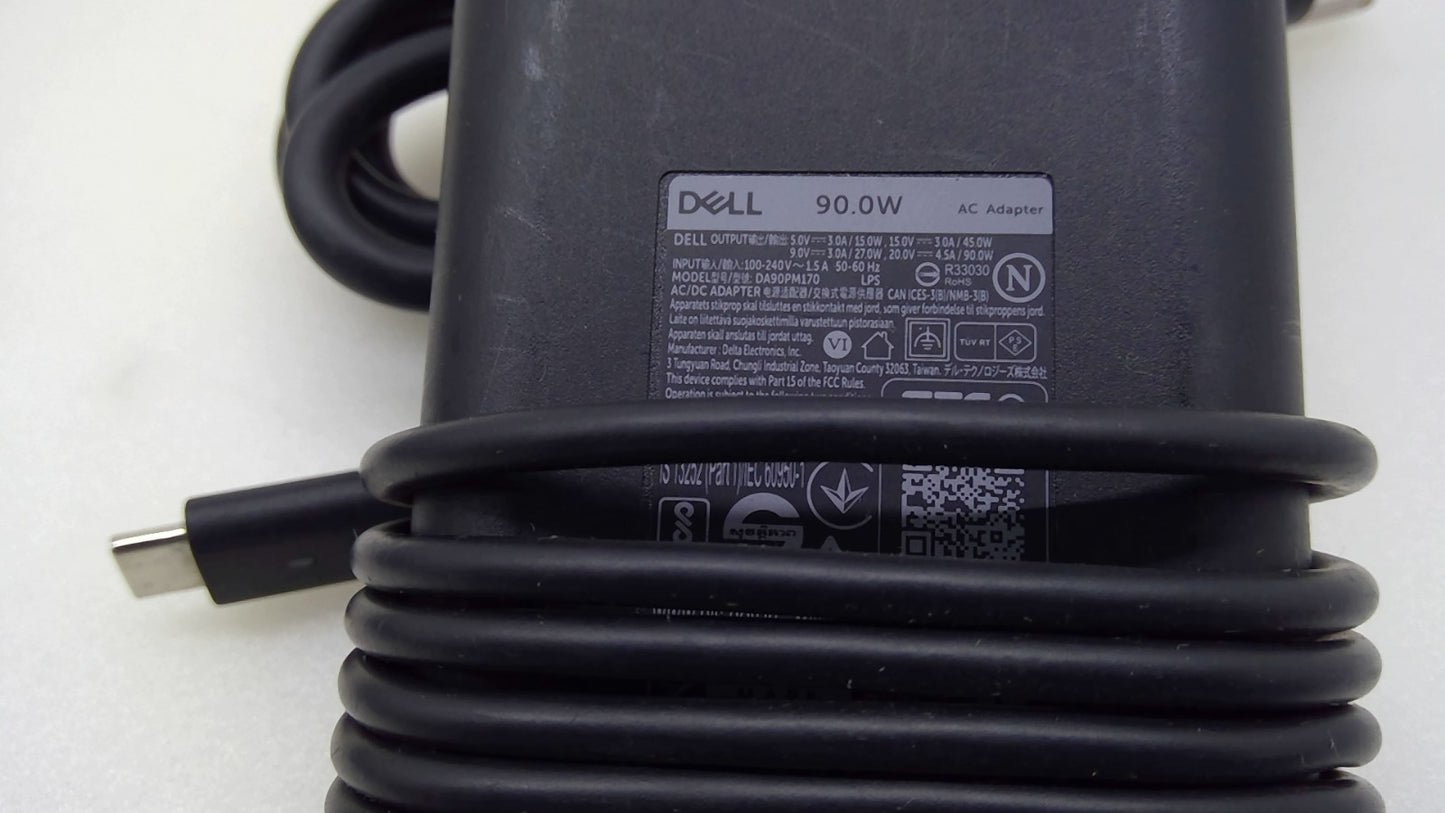 Genuine Dell 90W USB-C AC Adapter Laptop Charger w/ Power Cord OEM