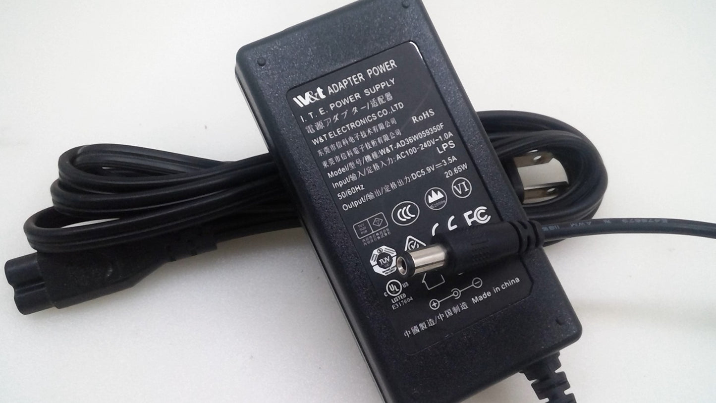 W&T AC Adapter I.T.E. Power Supply W&T-AD36W059350F DC 5.9V 3.5A 20.65W W/Cord