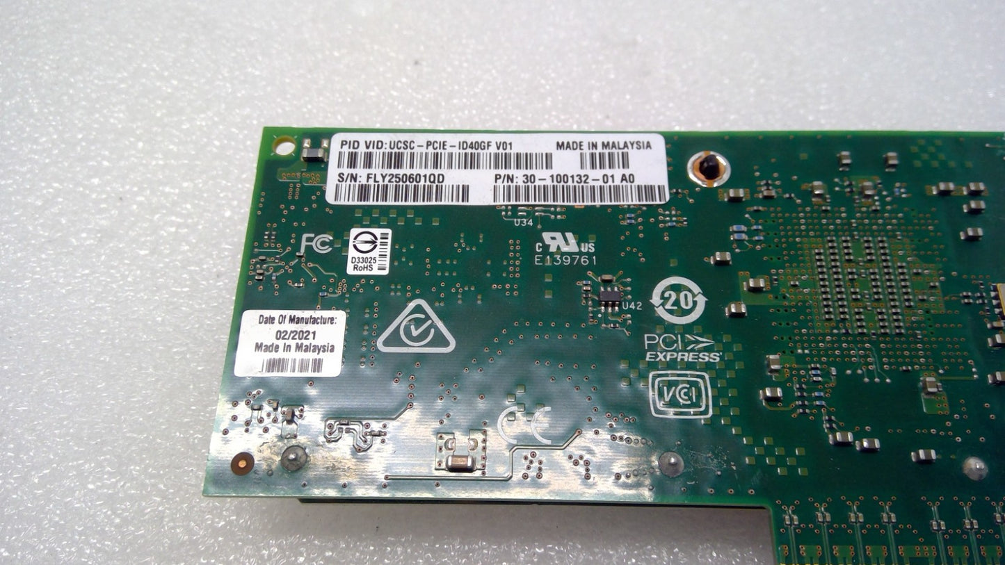 Cisco 30-100132-01 UCSC-PCIE-ID40GF Intel XL710-QDA2 Dual Port 40G QSFP+