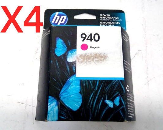 Lot of 4 HP 940 Magenta Ink Cartridge For HP OfficeJet Pro 8000 8500