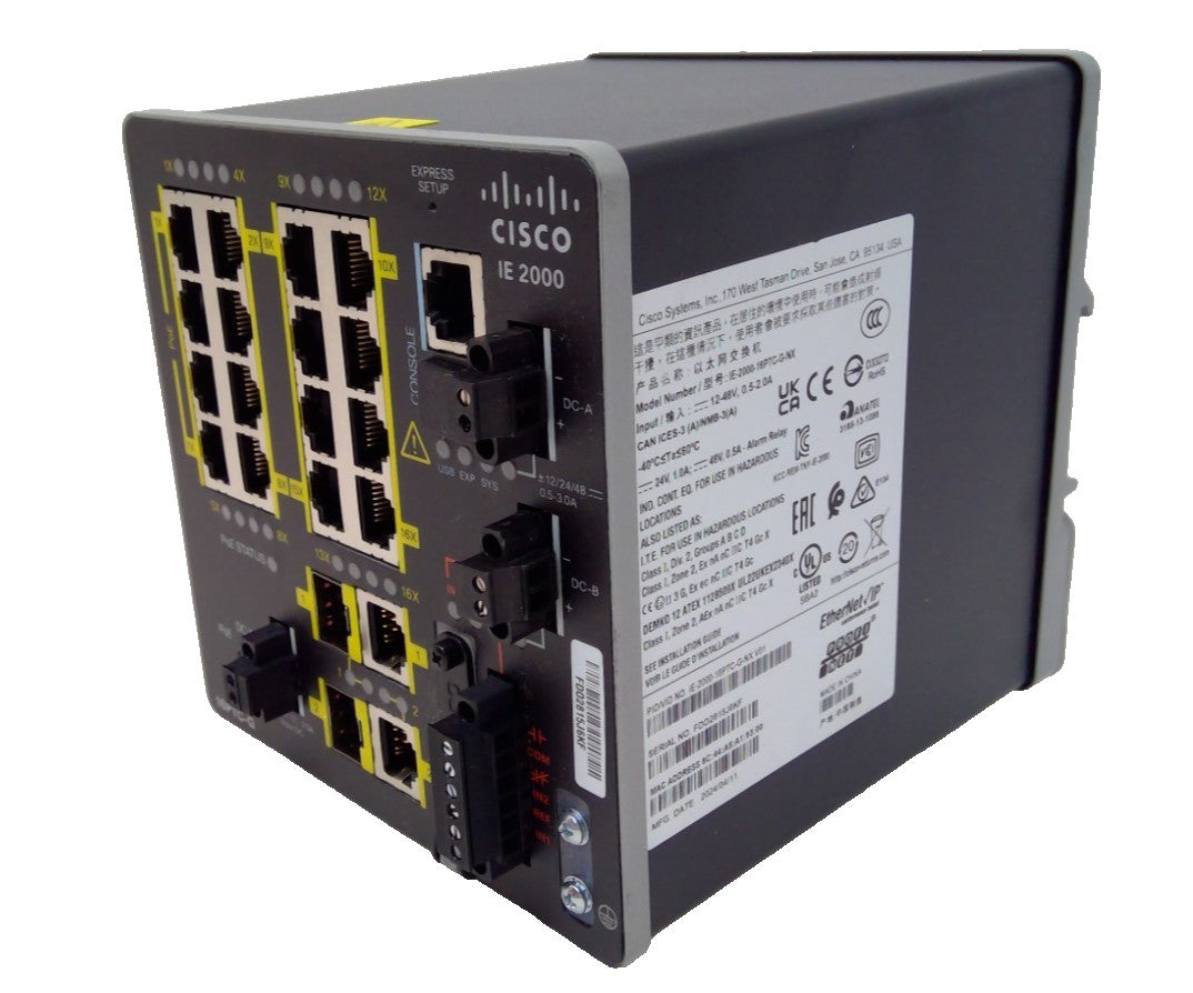 Cisco IE-2000-16PTC-G-NX IE 2000 Series Switch PoE On LAN Base with 1588 L2NAT