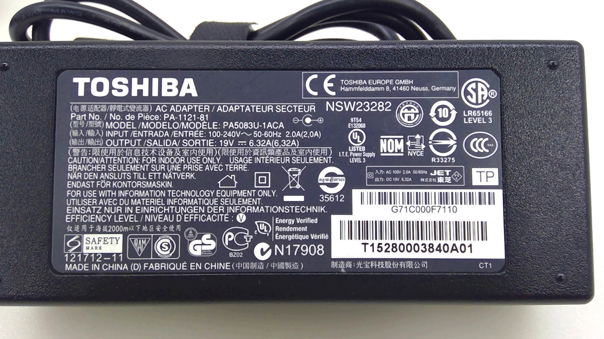 Genuine Toshiba 120W 19V 6.32A AC Adapter PA5083U-1ACA for Laptop  charger *Read
