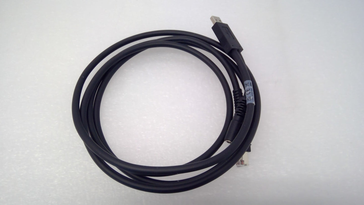 ZEBRA CBA-U42-S07PAR REVISION C, SHIELDED USB CABLE 7FT STRAIGHT 12V USED