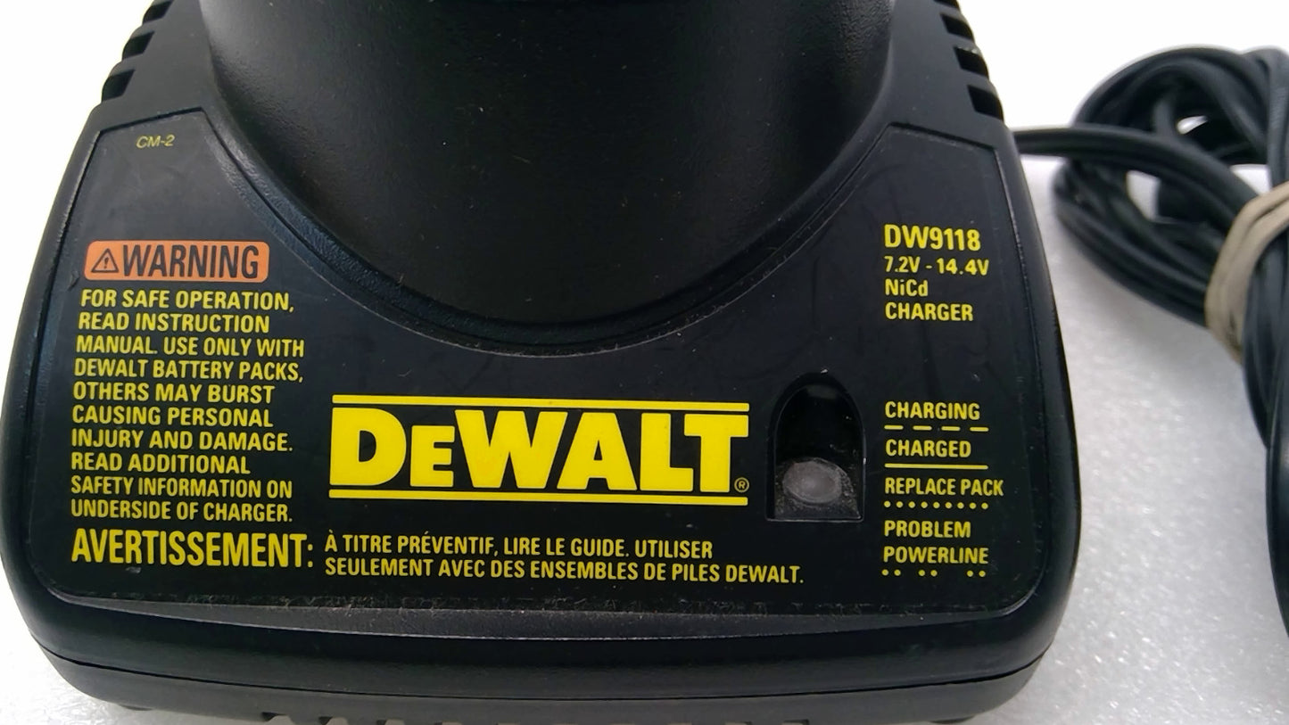 Genuine DeWalt DW9118 7.2-14.4 Volt NiCd Battery Charger Only