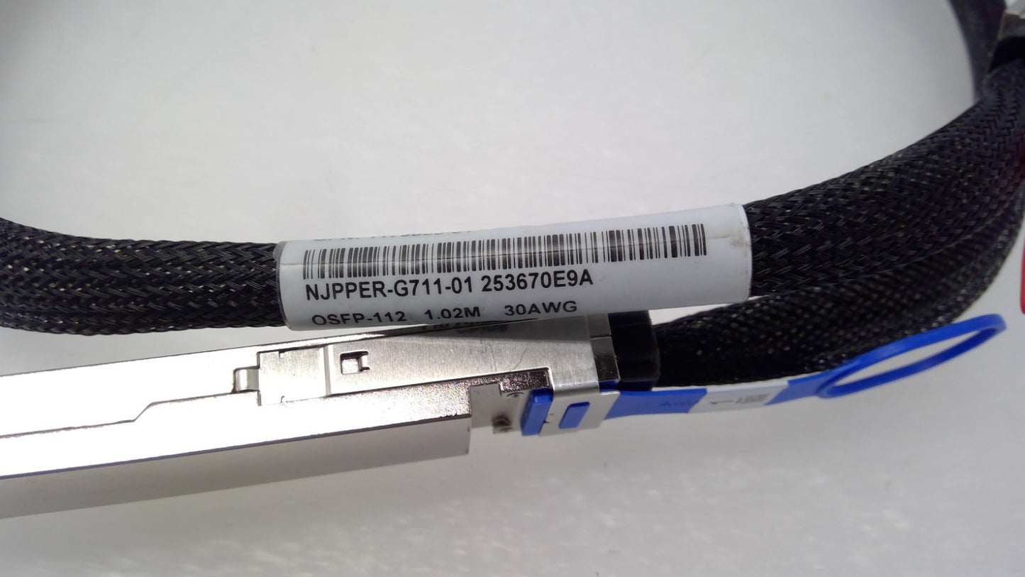 Amphenol NJPPER-G711-01 1179850-01 800G OSFP-112 DAC Cable 1.02m 30AWG PASSIVE