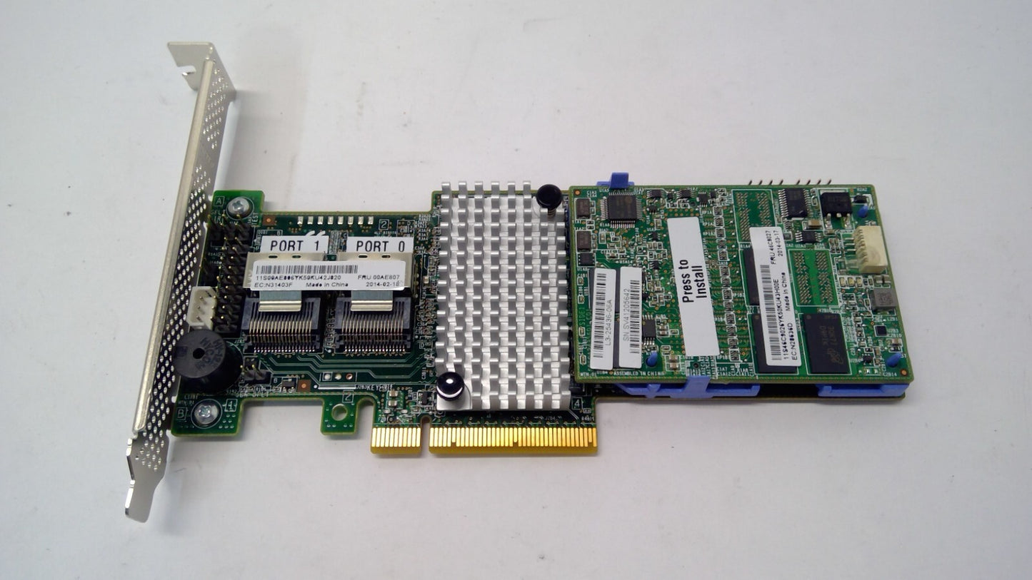 IBM 9207-8i 6Gb/s SAS SATA Raid Controller Adapter 00AE807 w/Cache 46C9027 HighP