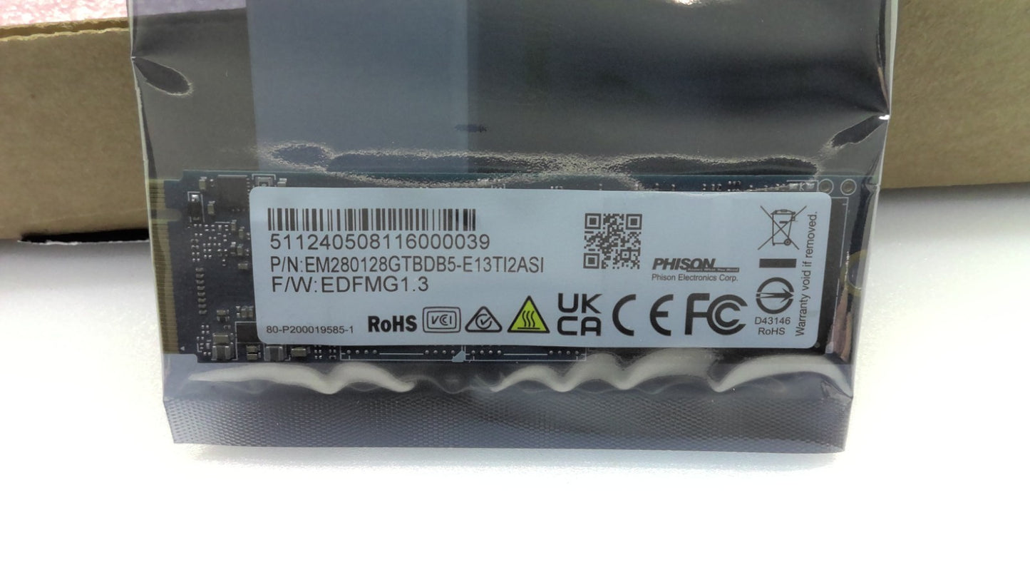 New Phison 128GB Gen3 M.2 2280 PCIe NVMe SSD - EM280128GTBDB5-E13T12ASI