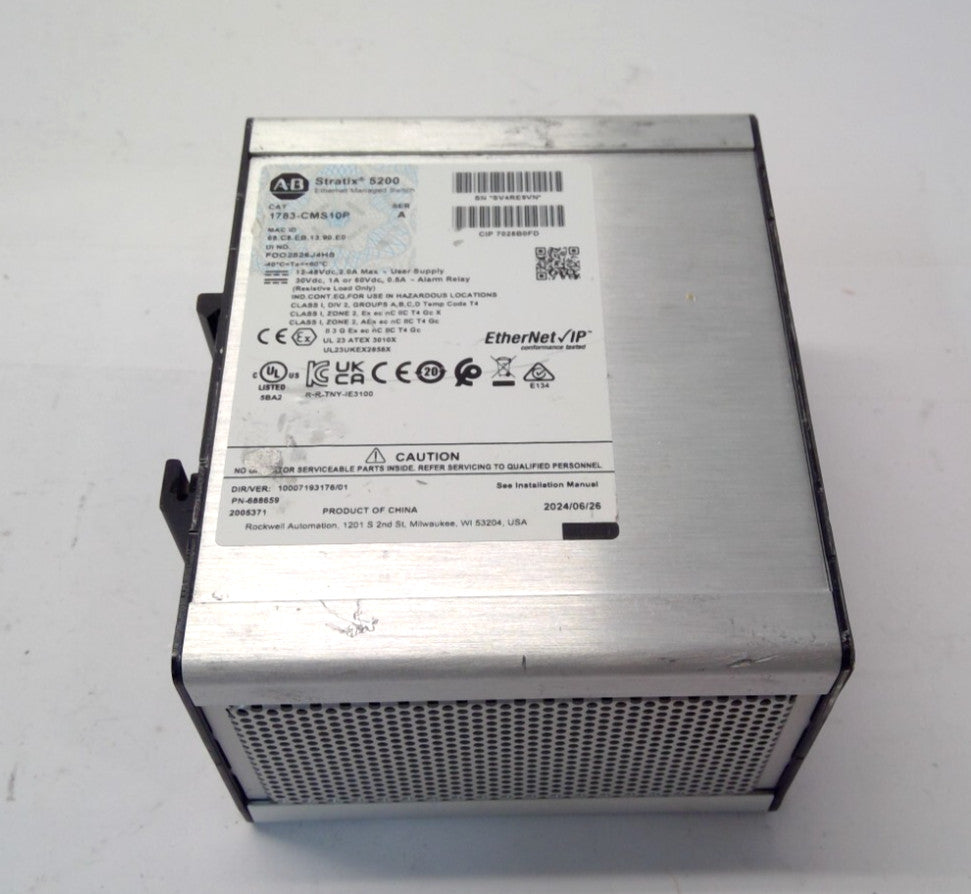 Allen Bradley 1783-CMS10P /A Stratix 5200 10-Pt Managed EtherNet Switch