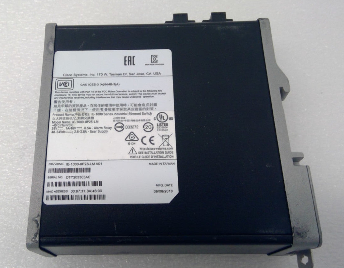 Cisco IE 1000 Series IE-1000-8P2S-LM Industrial Ethernet Managed Switch