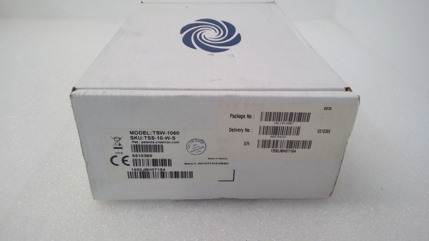 NEW Crestron TSW-1060-W-S  TSW-1060 10” White Wall Mount touch Screen w700