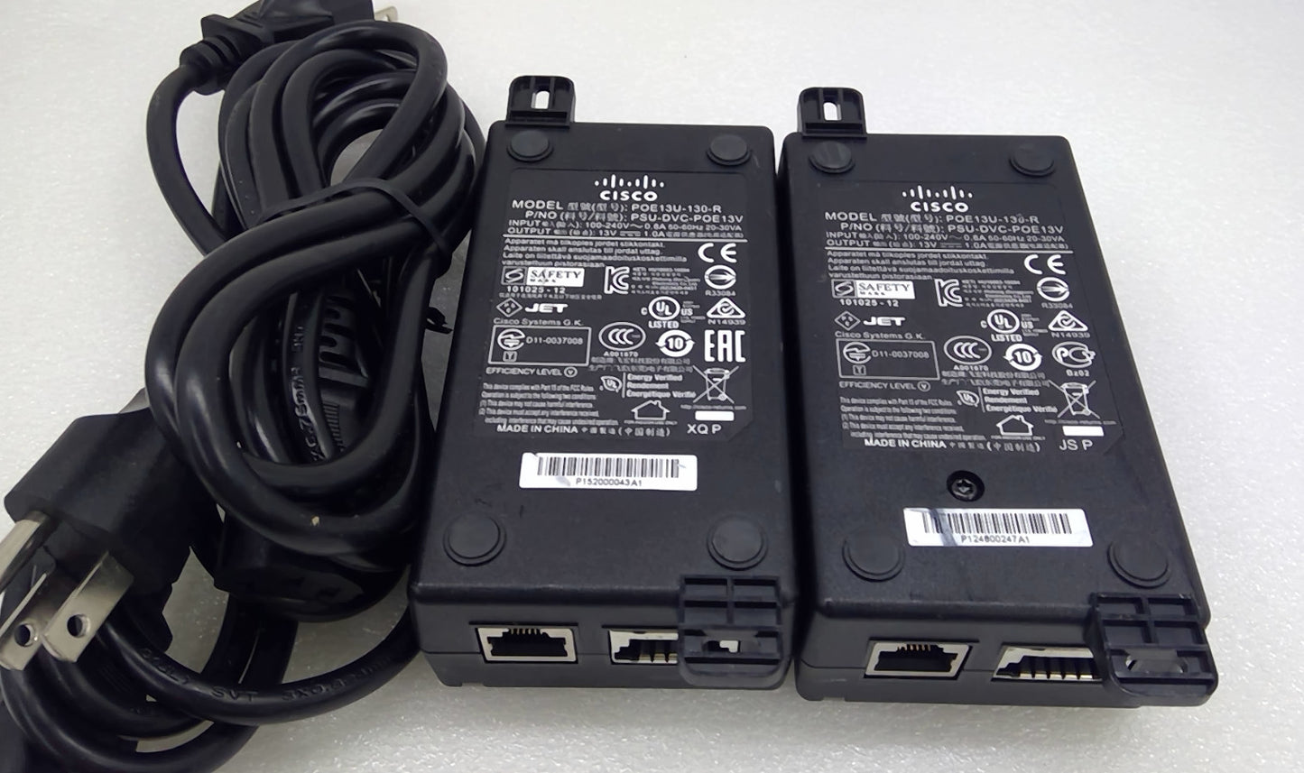 Lot of 2 Genuine Cisco AC Adapter POE13U-130-R For InTouch Device Power Supply