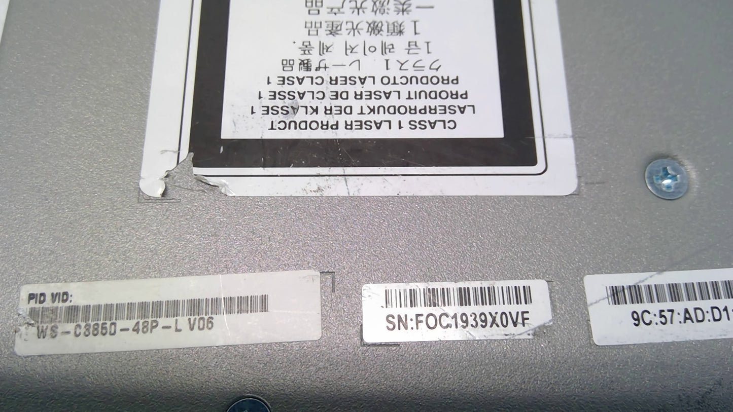 Cisco Catalyst WS-C3850-48P 48Port PoE+ Switch w/ C3850-NM-4-1G Network Module