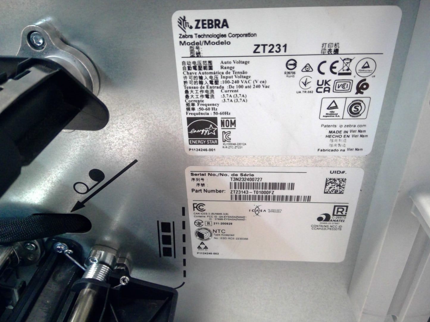 Zebra ZT23143-T01000FZ - ZT231 Industrial Barcode Label Thermal Printer