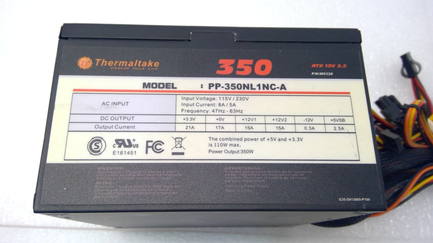 Thermaltake 350 Cool Your Life, Model: PP-350NL1NC-A Desktop power supply