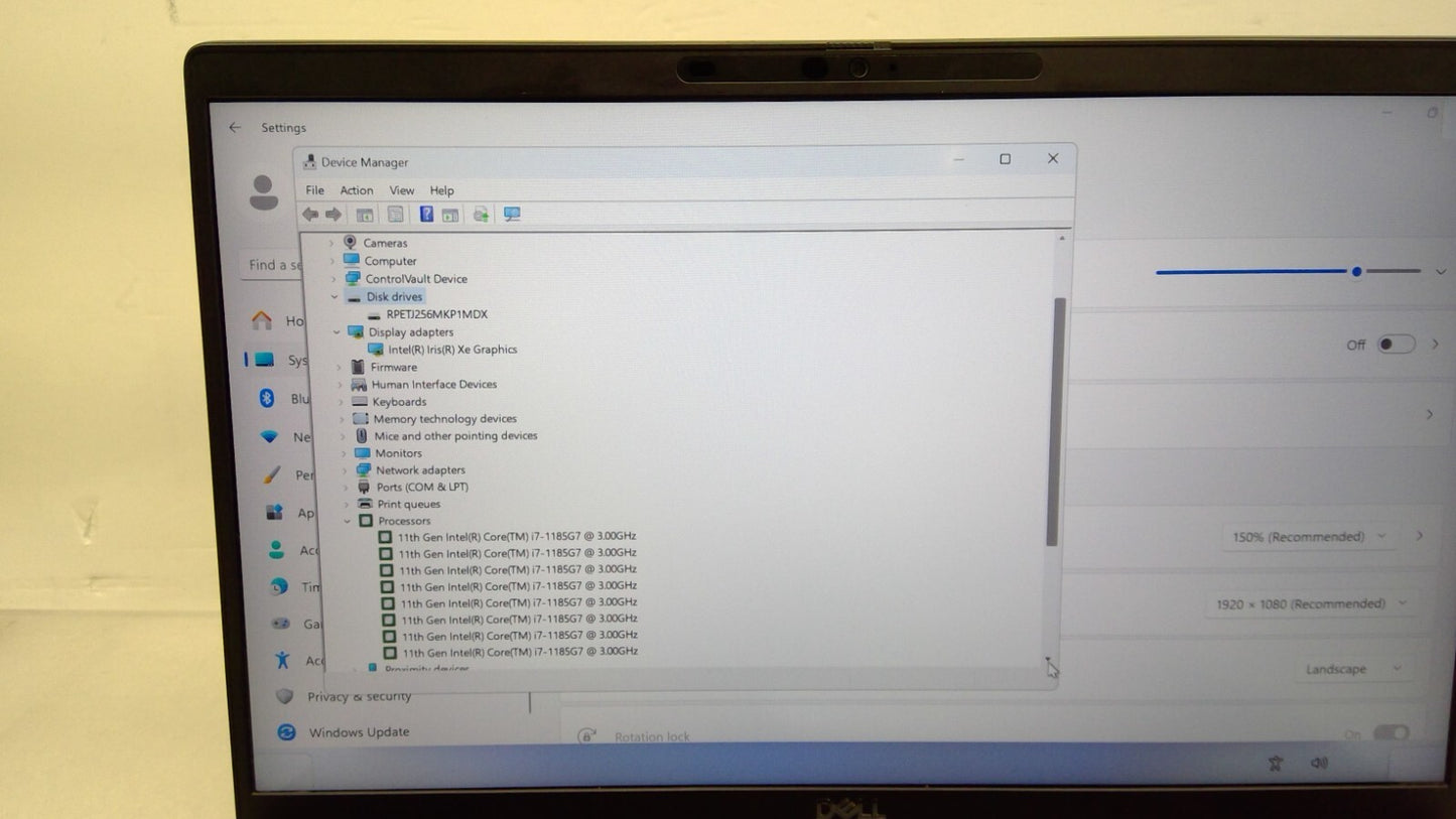 Dell Latitude 7420 14" Laptop i7-1185G7@3.0GHz 16GB RAM 256GB SSD Win11  Black