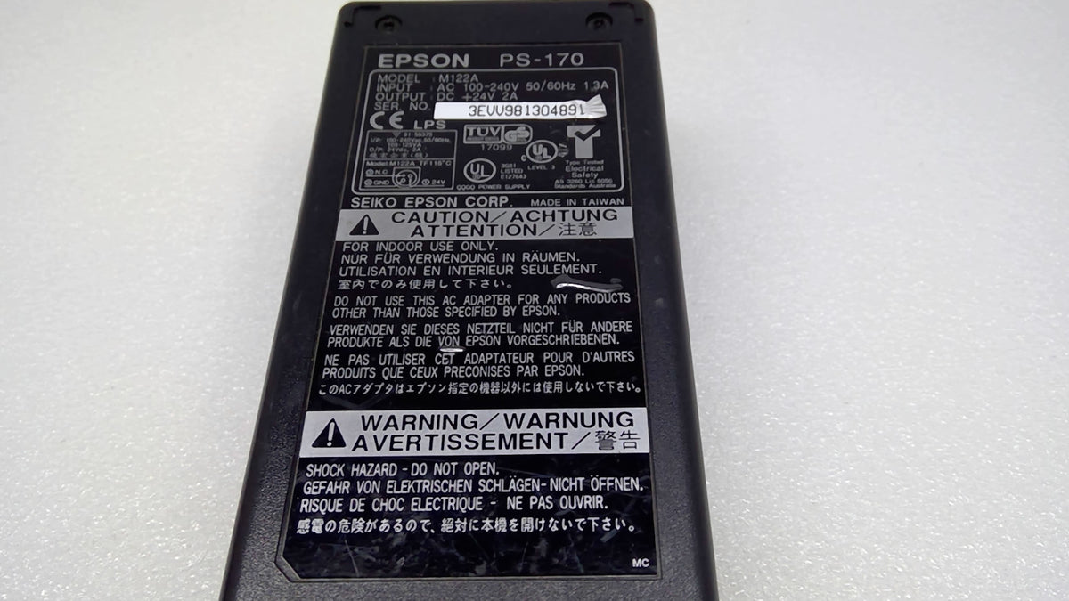Genuine Epson PS-170 M122A 24V 2A 3-Pin AC Adapter for TM Receipt Printer