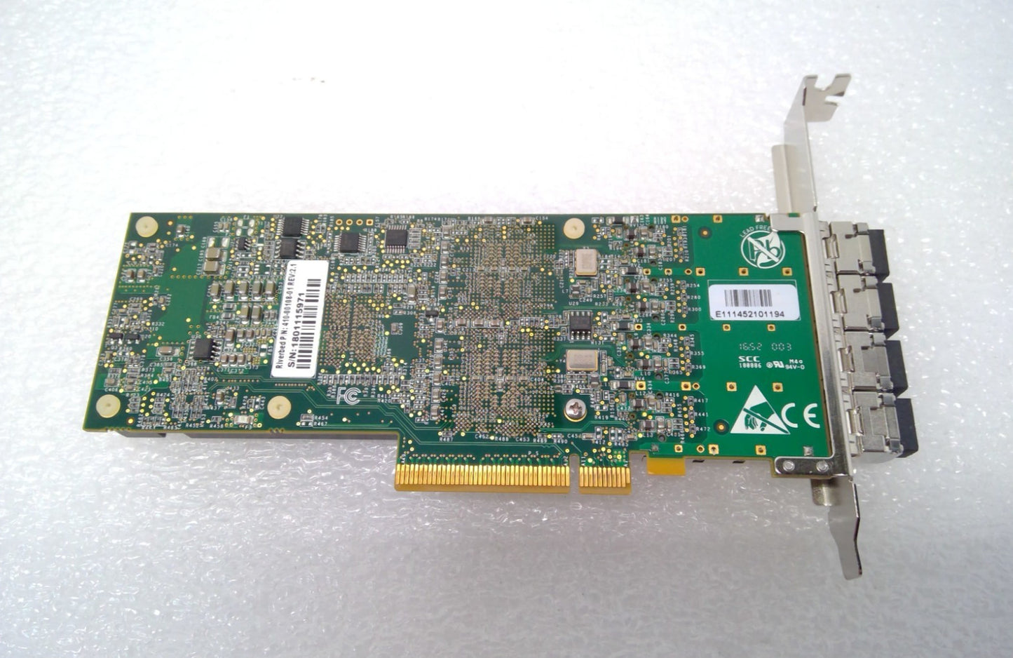 Riverbed 410-00108-01 4-Port Fiber SFP+ PCIe Network Interface Card W/4 SFP