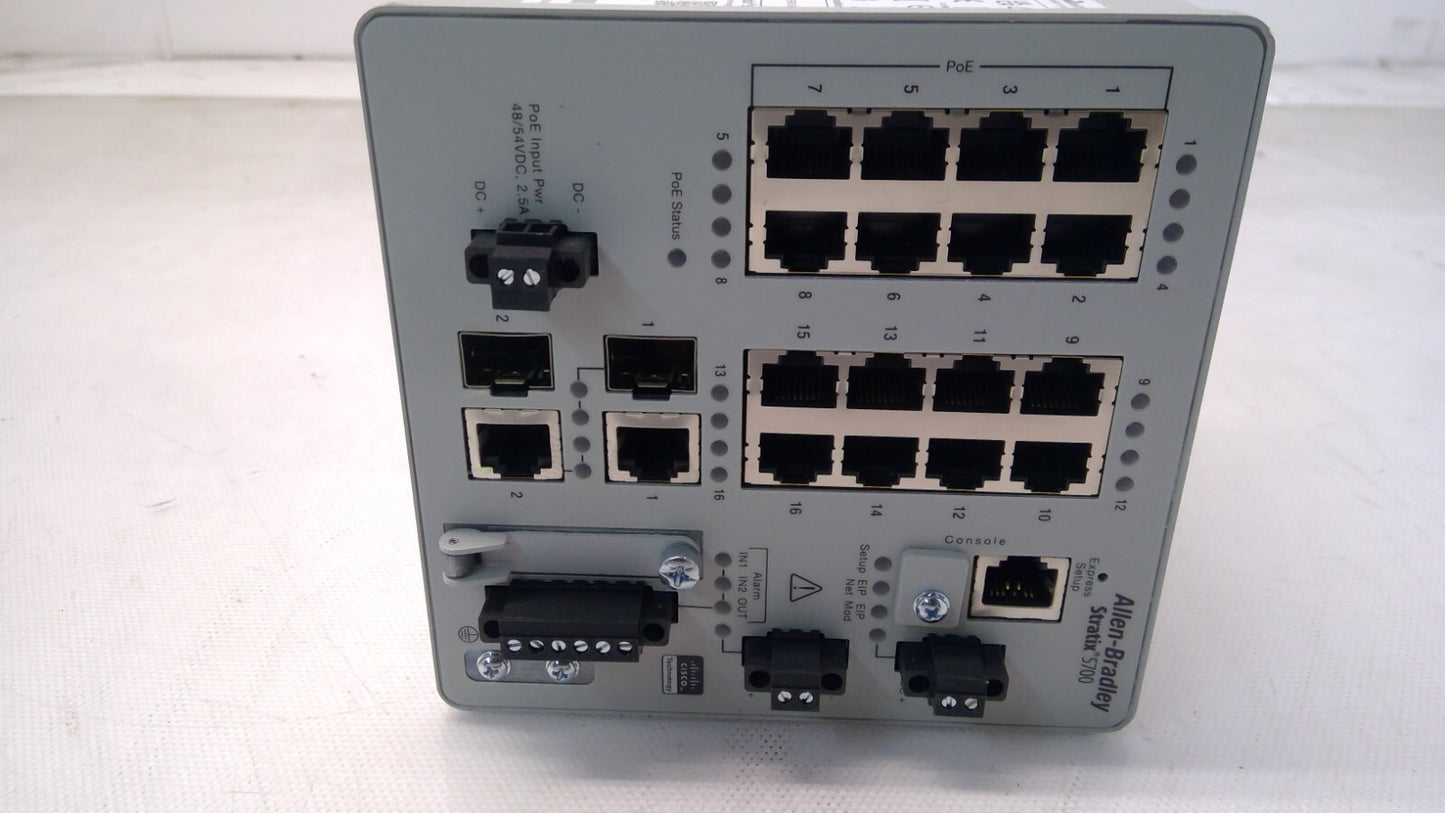 ALLEN BRADLEY 1783-BMS12T4E2CGNK STRATIX 5700 MANAGED ETHERNET SWITCH 18 PORT