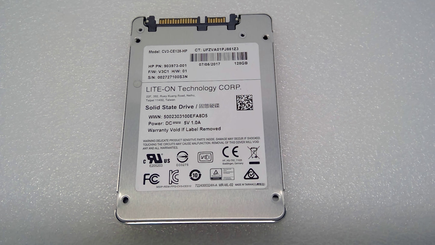 903973-001 CV3-CE128-HP OEM LITE-ON SOLID STATE DRIVE 128GB SATA (GRD A)(CA27)