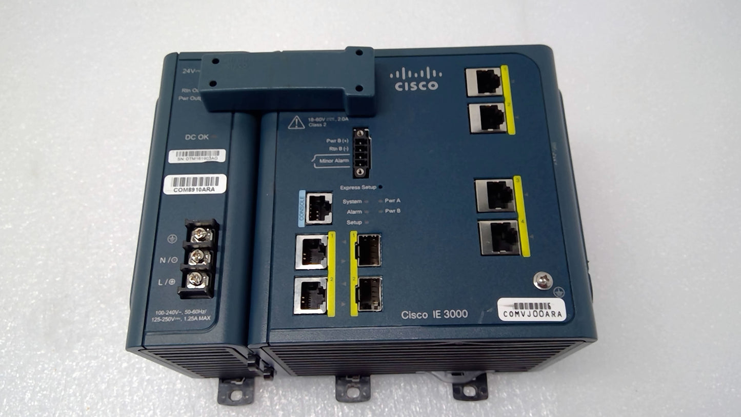 Cisco IE-3000-4TC 4-Port Managed Industrial Ethernet Switch w/ PWR-IE3000-AC