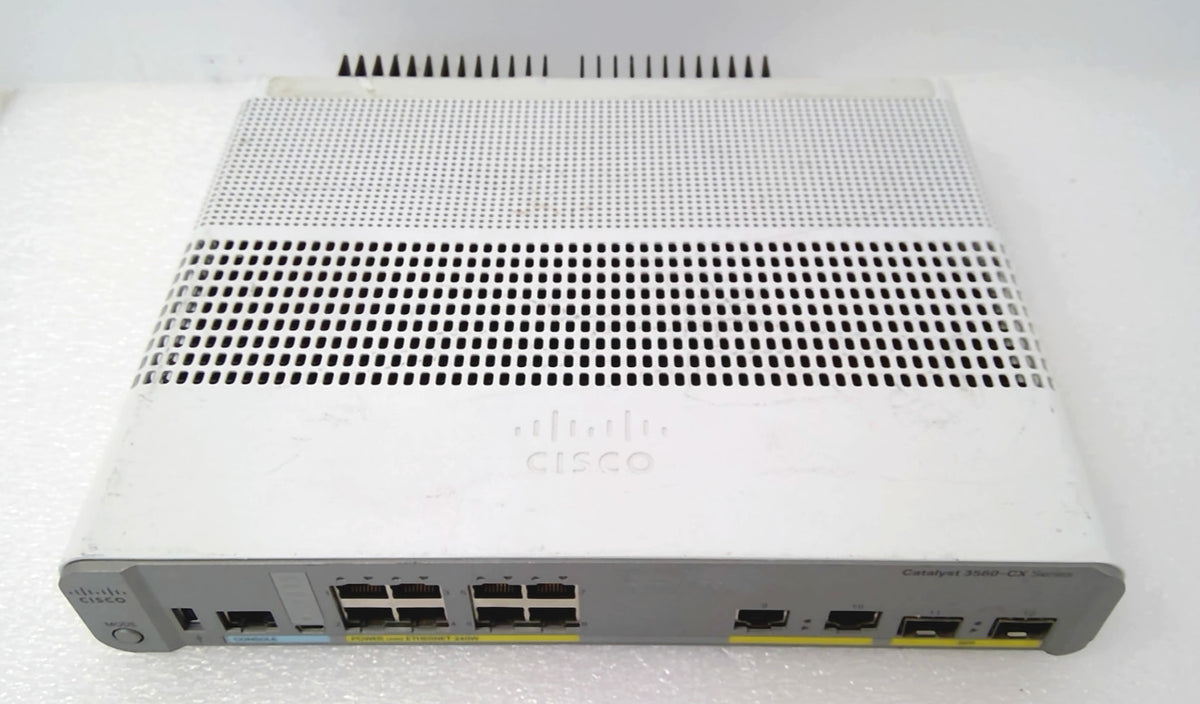 Cisco WS-C3560CX-8PC-S 8-Port Gigabit PoE+ Fanless Compact Switch