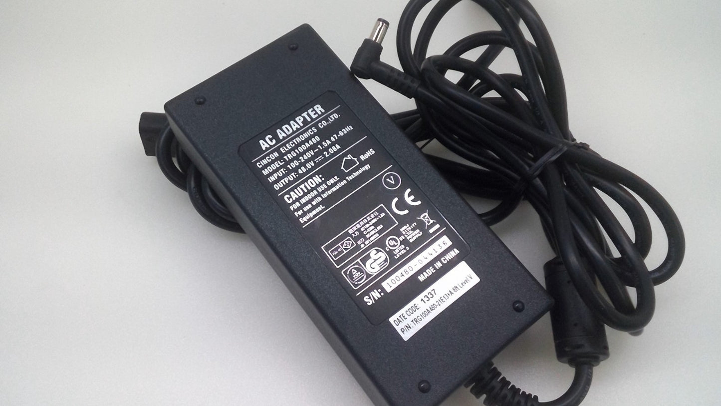 Genuine CINCON TRG100A480 100-240V AC to 48V DC 2.08A AC Adapter Power Supply