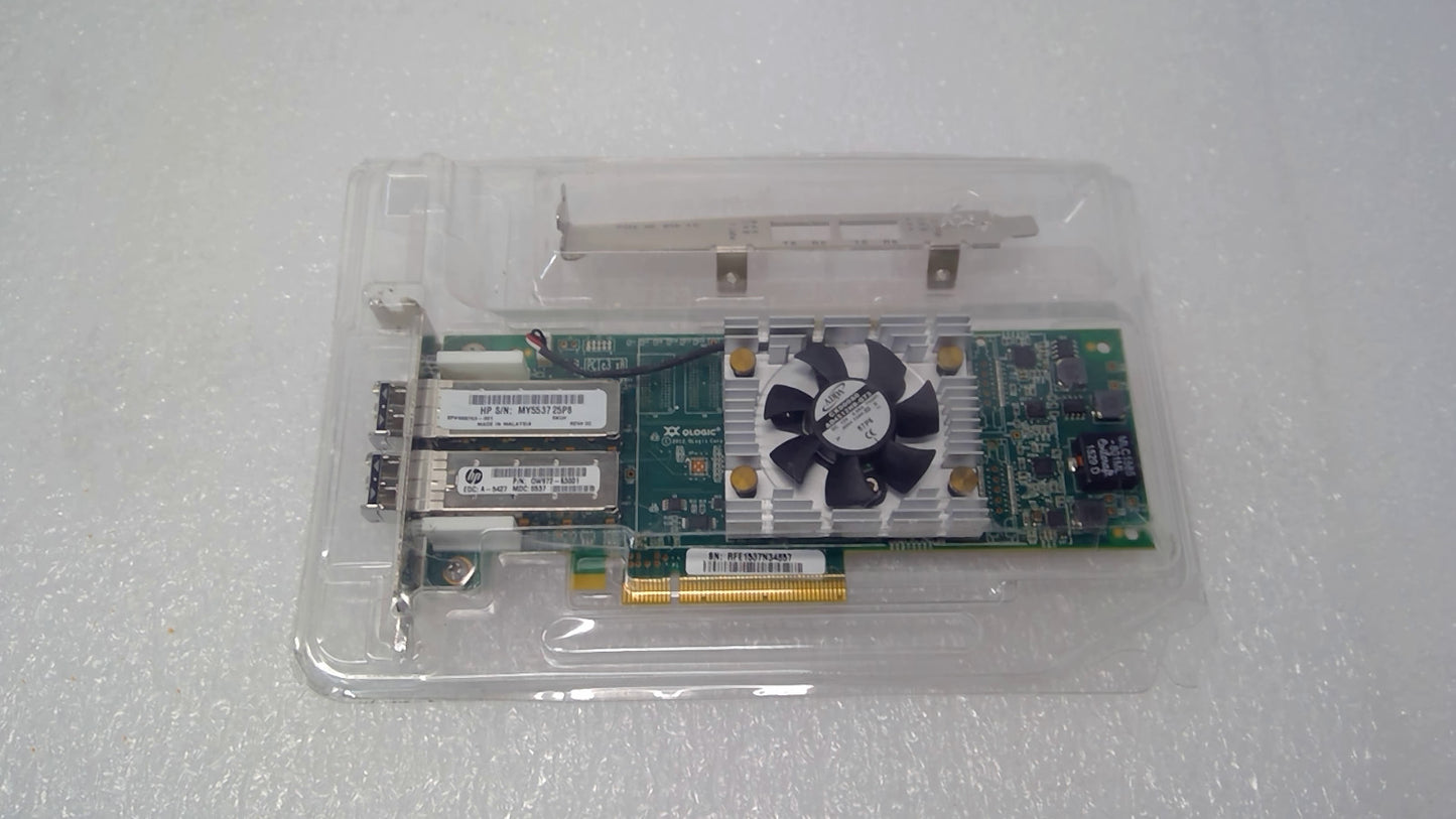 OPEN HP QLogic QLE2662 16Gb SFP+ Dual Port HBA FC PCIe QW972-63001 w/16G SFP+