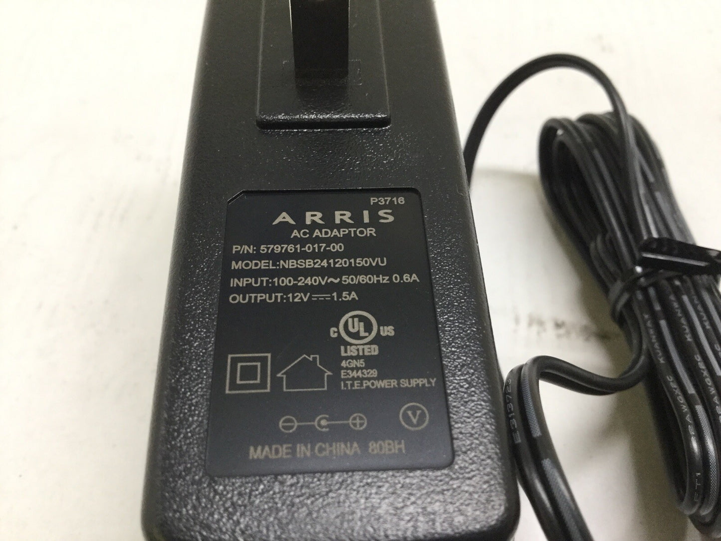 (80) - 12V 1.5A AC Adapter 100-240V Arris Motorola 579761-017-00 Power Supply