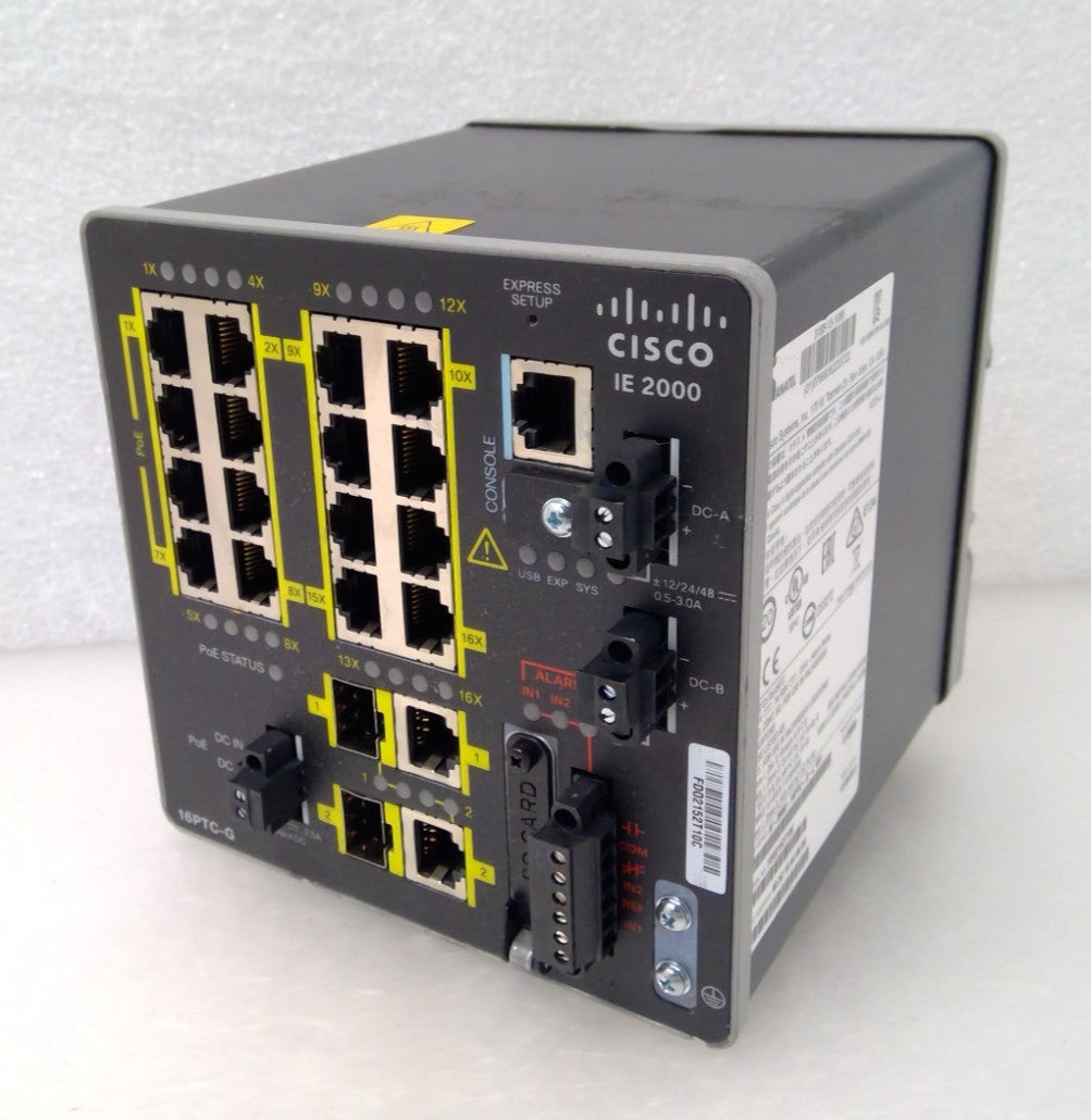 Cisco IE-2000-16PTC-G-L Industrial Ethernet Switch 16-Port PoE+ 2xGE LAN Lite
