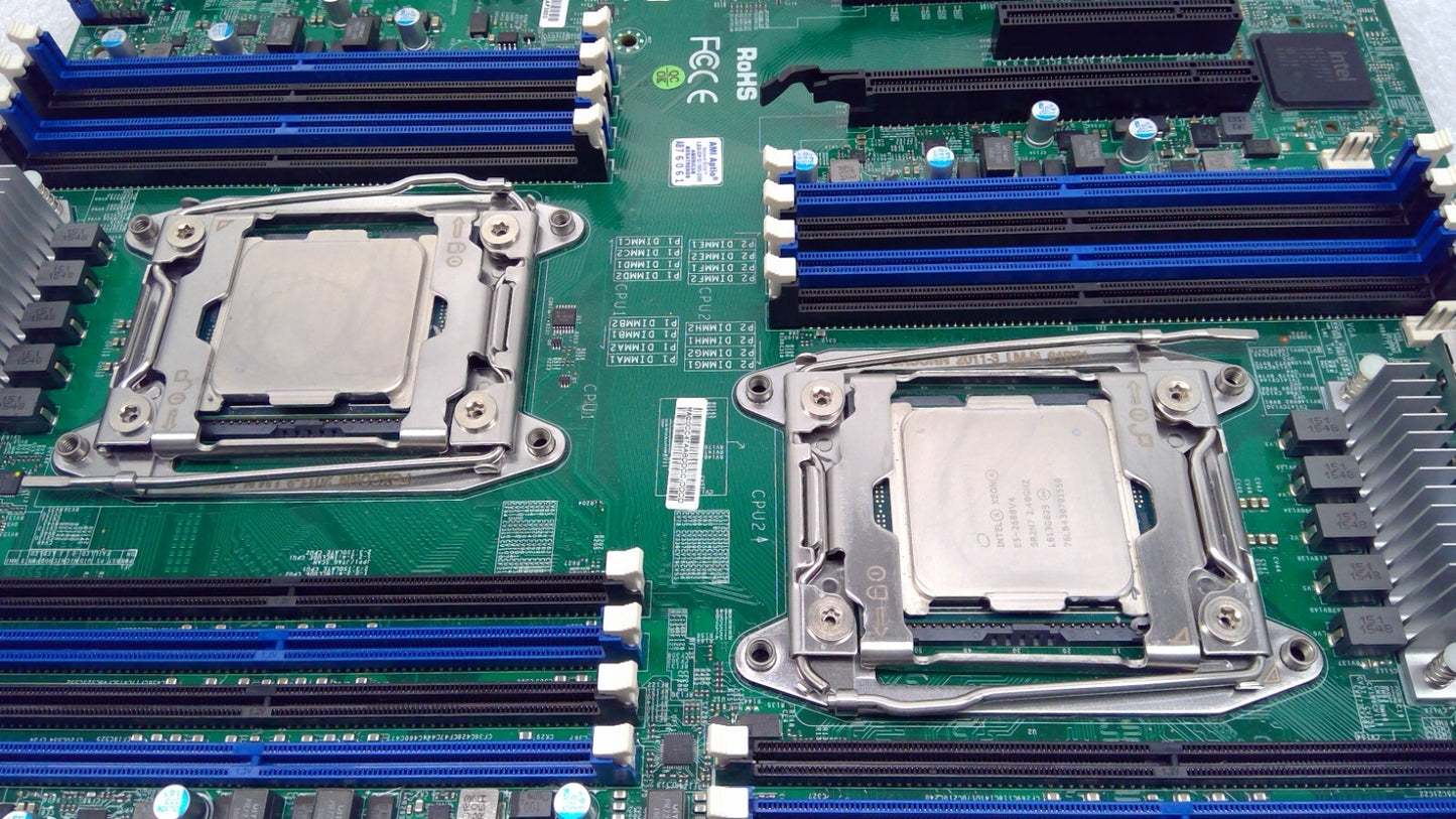 SuperMicro X10DRi-TR013 INTEL Motherboard+Heatsink 2CPU E5-2680v4@2.4GHz x2