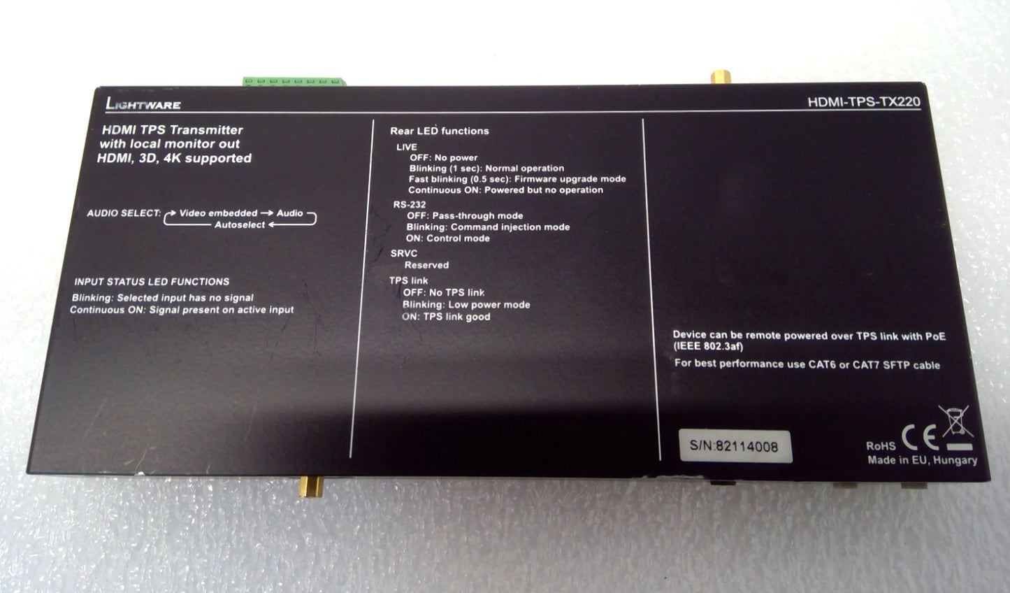 Lightware HDMI-TPS-TX220 4K HDBaseT Transmitter