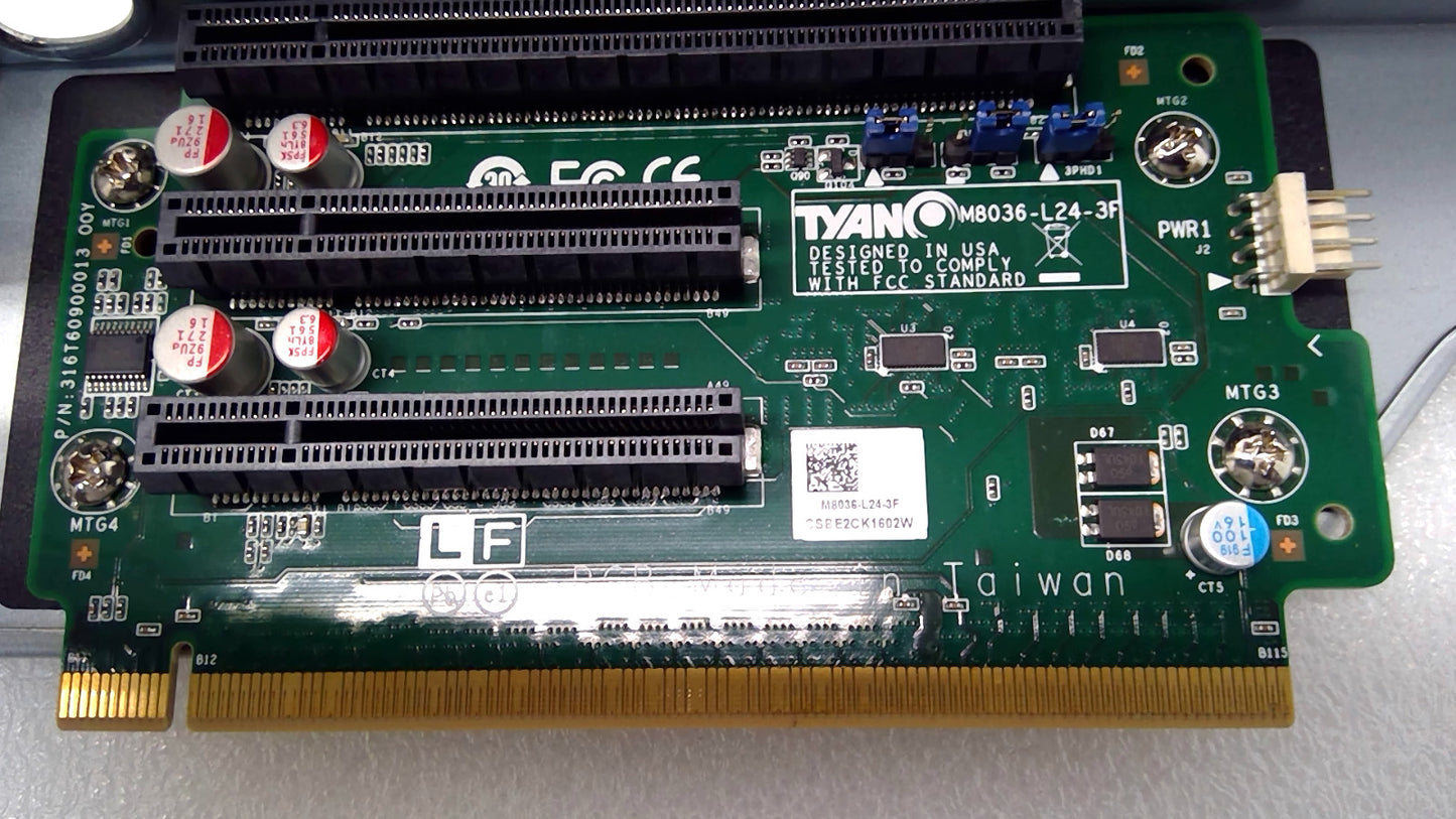 TYAN M8036-R24-3F & M8036-L24-3F 2U PCIe 4.0 x24 Riser Card Left Right Pair Set
